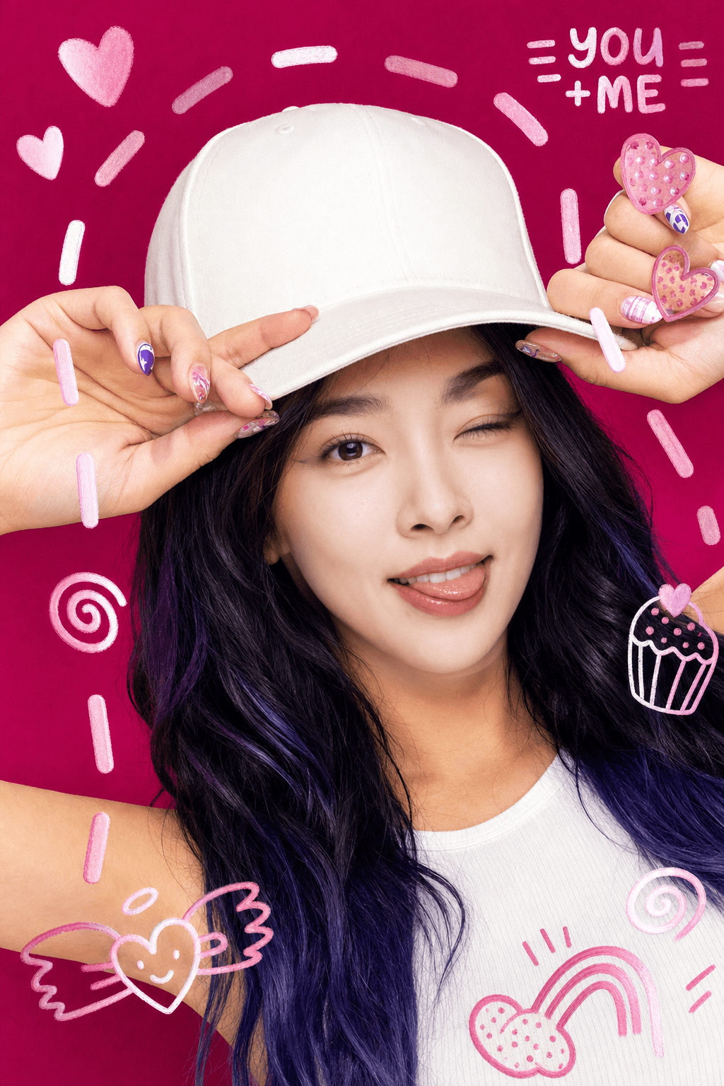 Photocard You + Me Doodle template example
