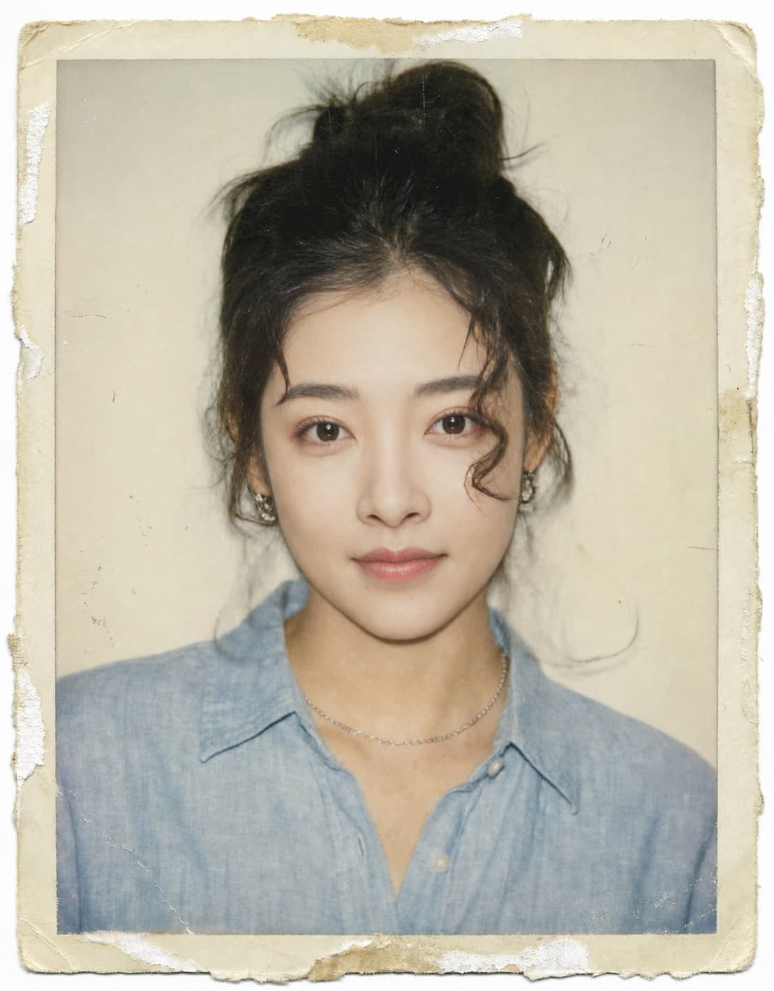 Vintage Soft Cream finished photocard template